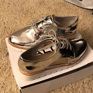 Silver metallic shoes